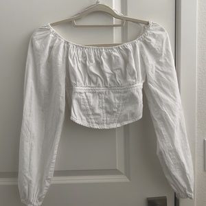 White Cropped Dressy Top